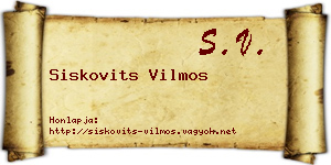 Siskovits Vilmos névjegykártya
